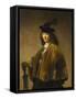 Young Man with a Sword, c.1633-1645-Rembrandt Harmensz. van Rijn-Framed Stretched Canvas
