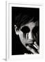 Young Man with Blackened Eyes Smoking-Torsten Richter-Framed Photographic Print