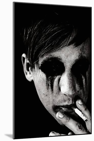 Young Man with Blackened Eyes Smoking-Torsten Richter-Mounted Photographic Print