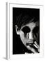 Young Man with Blackened Eyes Smoking-Torsten Richter-Framed Premium Photographic Print