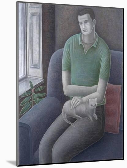 Young Man with Cat, 2008-Ruth Addinall-Mounted Giclee Print