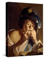 Young Man with Jew's Harp, 1621-Dirck Baburen-Stretched Canvas