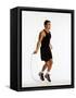 Young Man Working Out with Jump Rope-Chris Trotman-Framed Stretched Canvas