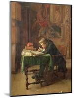 Young Man Writing, 1852-Jean-Louis Ernest Meissonier-Mounted Giclee Print
