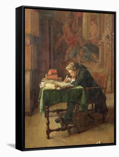 Young Man Writing, 1852-Jean-Louis Ernest Meissonier-Framed Stretched Canvas