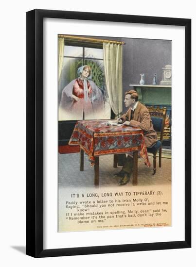 Young Man Writing to his Absent Irish Molly-null-Framed Photographic Print