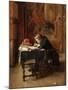 Young Man Writing-Ernest Jean Louis Meissonier-Mounted Giclee Print