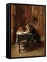 Young Man Writing-Ernest Jean Louis Meissonier-Framed Stretched Canvas