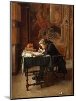 Young Man Writing-Ernest Jean Louis Meissonier-Mounted Giclee Print