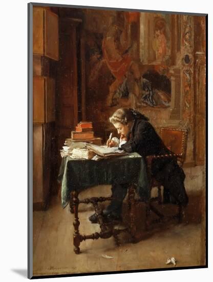 Young Man Writing-Ernest Jean Louis Meissonier-Mounted Giclee Print