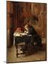 Young Man Writing-Ernest Jean Louis Meissonier-Mounted Giclee Print