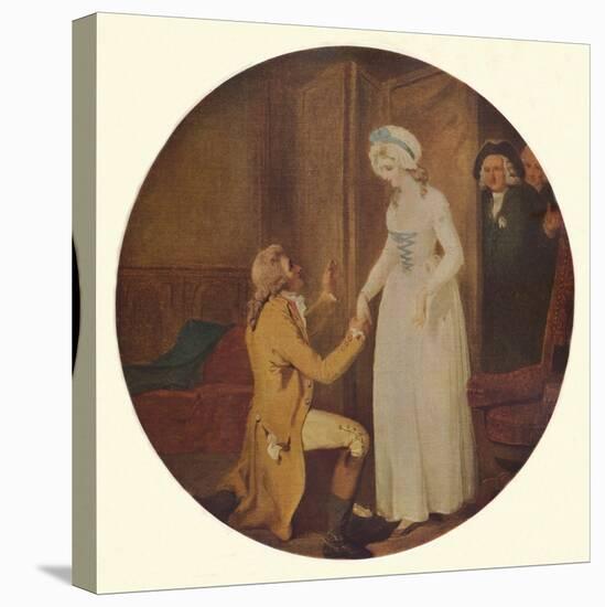 Young Marlow and Miss Hardcastle: A Scene from She Stoops to Conquer by Oliver Goldsmith-Francis Wheatley-Stretched Canvas