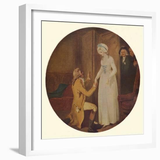 Young Marlow and Miss Hardcastle: A Scene from She Stoops to Conquer by Oliver Goldsmith-Francis Wheatley-Framed Giclee Print