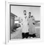 Young Married Couple Pose in their Illinois Yard, Ca. 1956-null-Framed Photographic Print