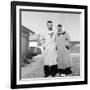 Young Married Couple Pose in their Illinois Yard, Ca. 1956-null-Framed Photographic Print