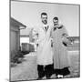 Young Married Couple Pose in their Illinois Yard, Ca. 1956-null-Mounted Photographic Print