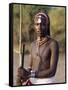 Young Masai Morani or Warrior with Henna-Ed Hair and Beadwork, Laikipia, Kenya, East Africa, Africa-Louise Murray-Framed Stretched Canvas