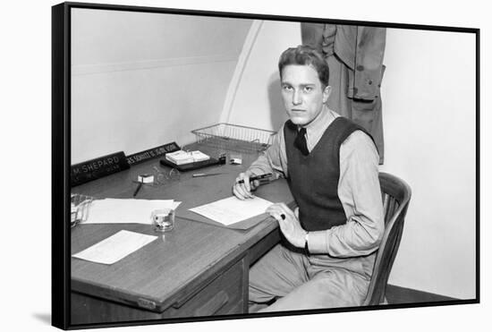 Young Medical Officer in Barracks, Ca. 1945-null-Framed Stretched Canvas