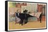 Young Member of the Larson Household Does Her Piano Practice While Papa Paints Her-Carl Larsson:-Framed Stretched Canvas