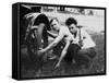 Young Men Change a Tire on an Automobile, Ca. 1918-null-Framed Stretched Canvas