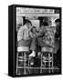 Young Men in Plaid Shirts Drinking Ice Cream Sodas at Soda Fountain-Nina Leen-Framed Stretched Canvas