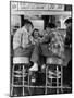 Young Men in Plaid Shirts Drinking Ice Cream Sodas at Soda Fountain-Nina Leen-Mounted Photographic Print