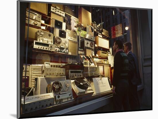 Young Men Men Look at a Window Display of Stereo and Recording Equipment, New York, NY, 1963-Yale Joel-Mounted Photographic Print