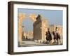 Young Men on Camels, Monumental Arch, Archaelogical Ruins, Palmyra, Syria-Christian Kober-Framed Photographic Print