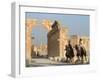 Young Men on Camels, Monumental Arch, Archaelogical Ruins, Palmyra, Syria-Christian Kober-Framed Photographic Print