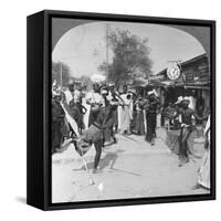 Young Men Performing a Sword Dance, Burma, 1908-null-Framed Stretched Canvas