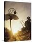 Young Men Playing Basketball-null-Stretched Canvas