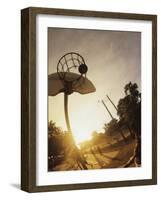 Young Men Playing Basketball-null-Framed Photographic Print