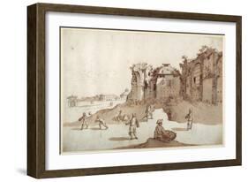 Young Men Playing Pelota Inside the Baths of Diocletian-Sebastian Vrancx-Framed Giclee Print
