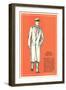 Young Men's Double-Breasted Straight Back Overcoat-null-Framed Art Print