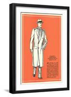 Young Men's Double-Breasted Straight Back Overcoat-null-Framed Art Print