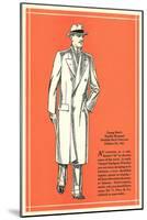 Young Men's Double-Breasted Straight Back Overcoat-null-Mounted Art Print