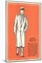 Young Men's Double-Breasted Straight Back Overcoat-null-Mounted Art Print