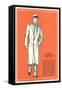 Young Men's Double-Breasted Straight Back Overcoat-null-Framed Stretched Canvas