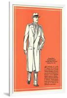 Young Men's Double-Breasted Straight Back Overcoat-null-Framed Art Print