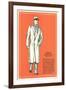 Young Men's Double-Breasted Straight Back Overcoat-null-Framed Art Print