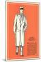 Young Men's Double-Breasted Straight Back Overcoat-null-Mounted Art Print