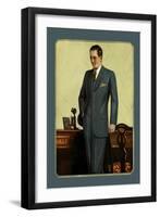 Young Men's Three-Button Sack-null-Framed Art Print