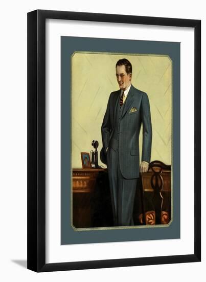 Young Men's Three-Button Sack-null-Framed Art Print