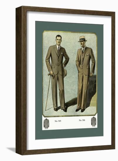 Young Men's Three-Button Sack-null-Framed Art Print