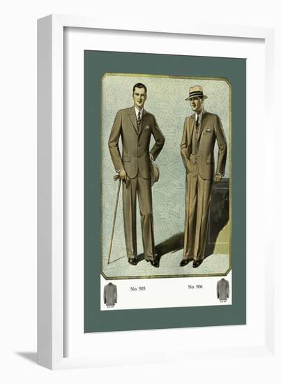 Young Men's Three-Button Sack-null-Framed Art Print