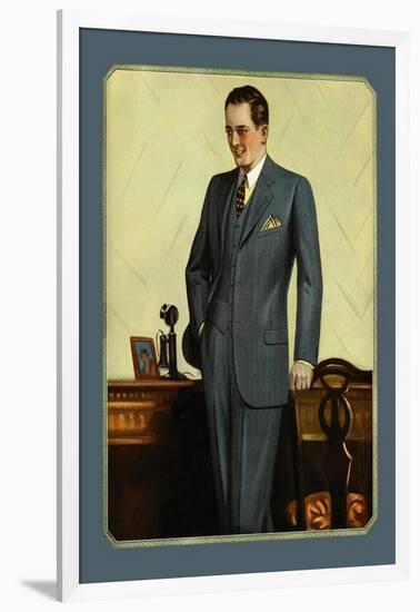 Young Men's Three-Button Sack-null-Framed Art Print