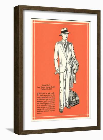 Young Men's Two-Button Lounge Model-null-Framed Art Print