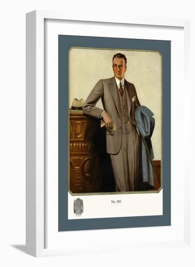 Young Men's Two-Button Sack-null-Framed Art Print