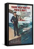 Young Men Wanted for U.S. Navy-null-Framed Stretched Canvas