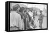 Young men who have been drafted wait in line to be processed into the US Army at Fort Jackson, SC-Warren K. Leffler-Framed Stretched Canvas